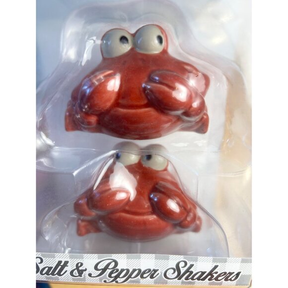 Whimsical Ceramic Crab Salt & Pepper Shakers Midwest-CBK In Box Beach House - Picture 2 of 5